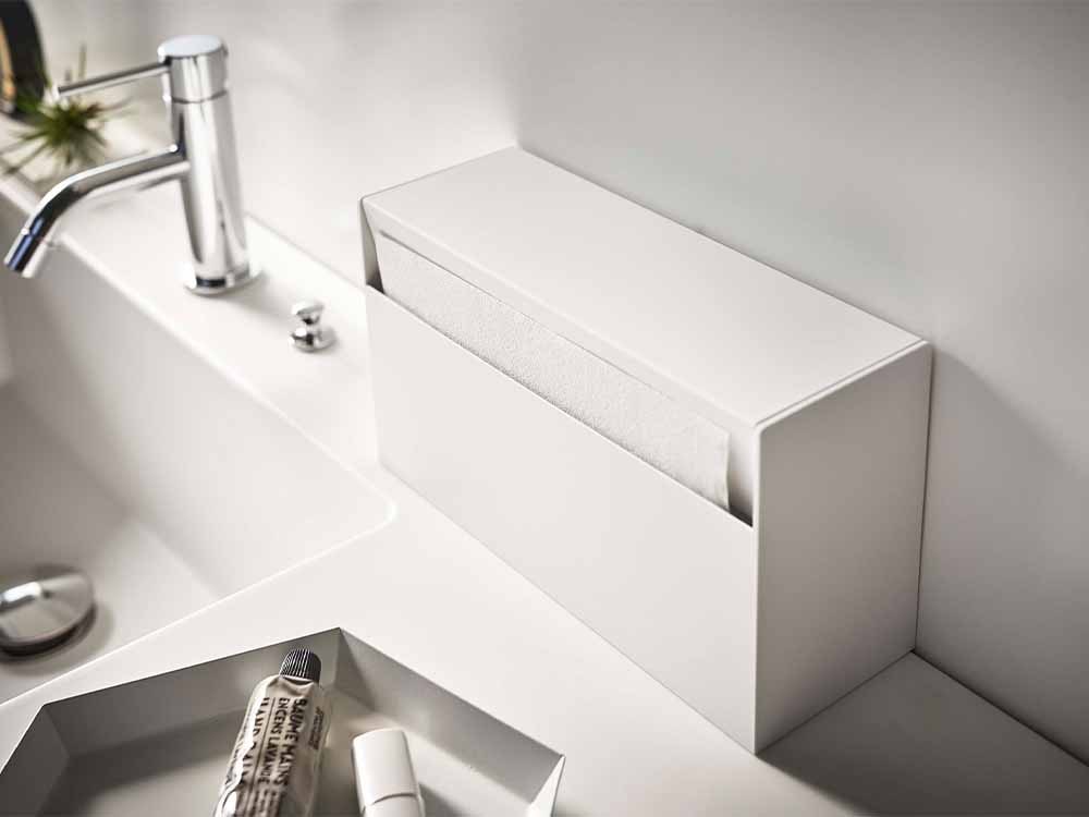 YAMAZAKI/towerのシルバーデザインウォールペーパーホルダー