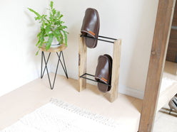 アイアンとマンゴーウッドのスリッパラック