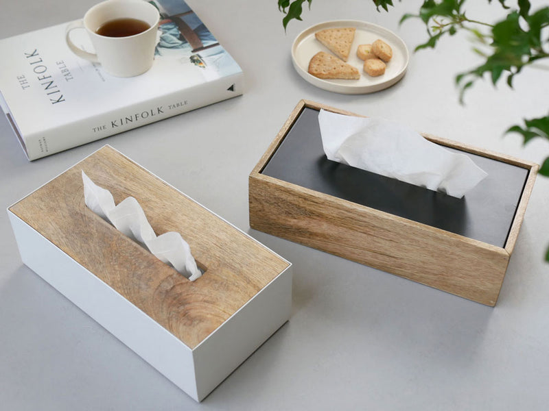 POSH LIVING マンゴーウッドとアイアンのティッシュケース