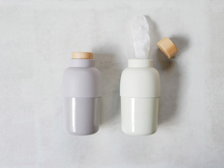 ラバーウッド製ロールウェットティッシュケース