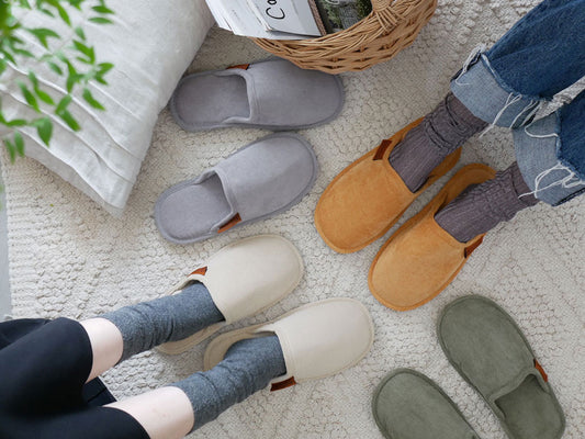 ダルトン製ベージュのレディースコーデュロイスリッパ