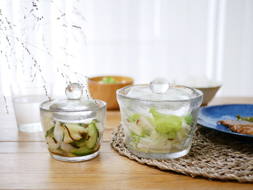 キントー製ソーダガラスの浅漬け用鉢