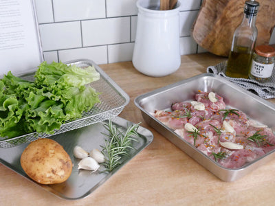 【la base/ラバーゼ】ステンレス 角バット・角ザル・角プレート