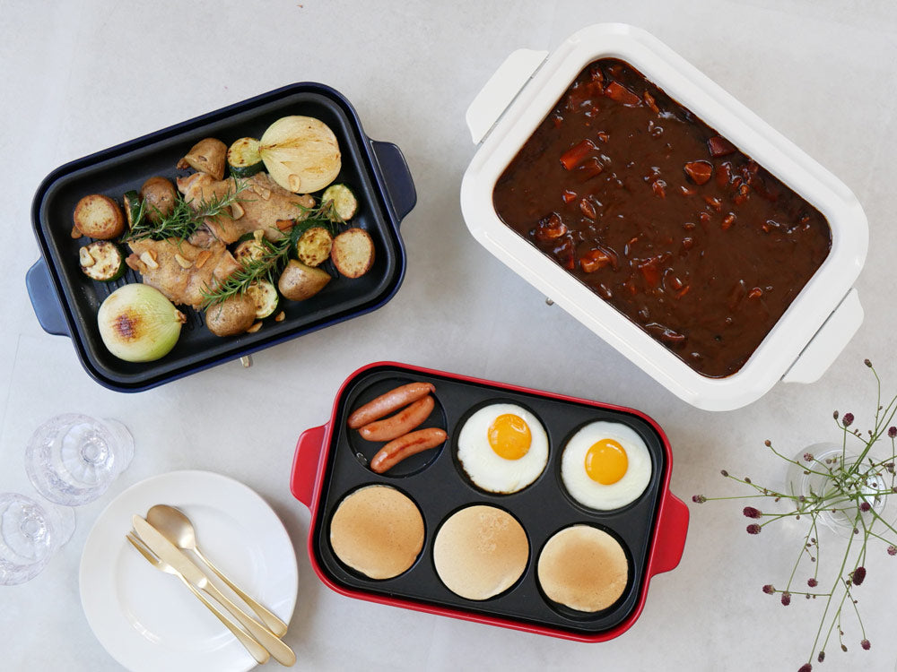 BRUNOマルチプレートとセラミックコート鍋