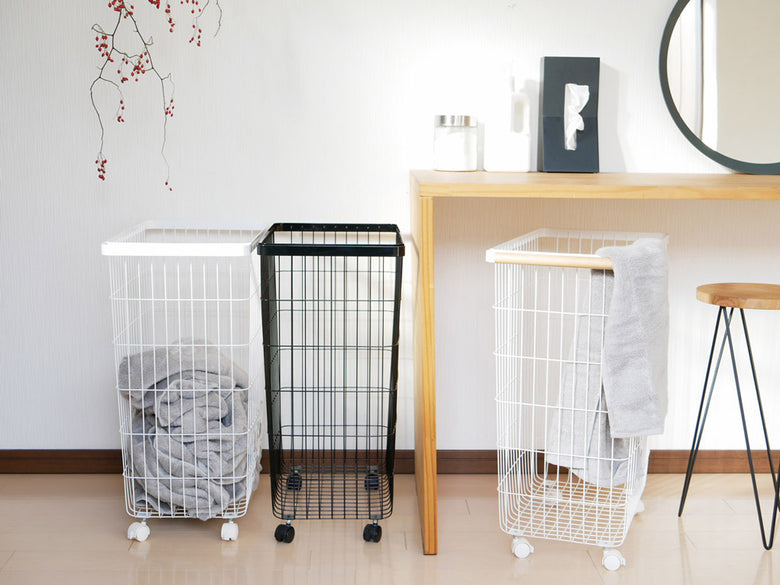 ヤマザキタワーランドリーバスケット キャスター付き