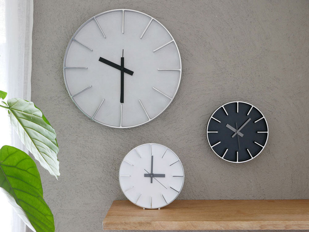 レムノス エッジクロック 白アルミ壁掛け時計