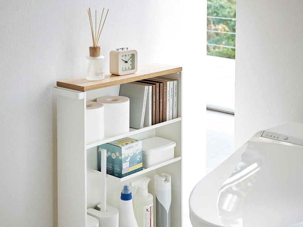 ヤマザキ製ハンドル付きスリムトイレラック