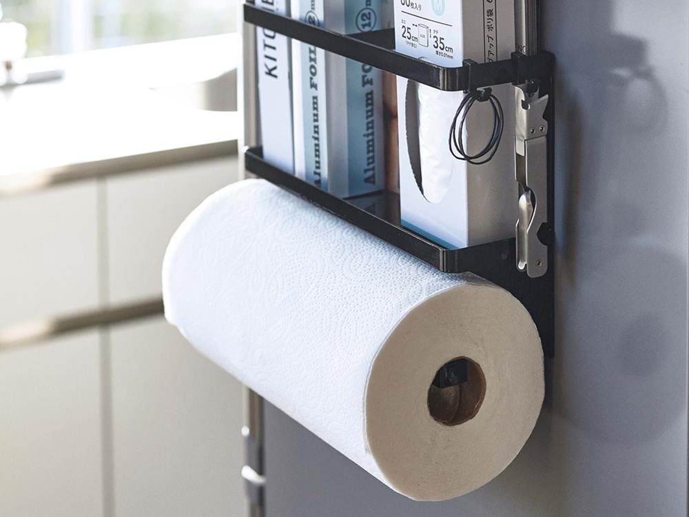 スチール製マグネットキッチンペーパー＆ラップホルダー