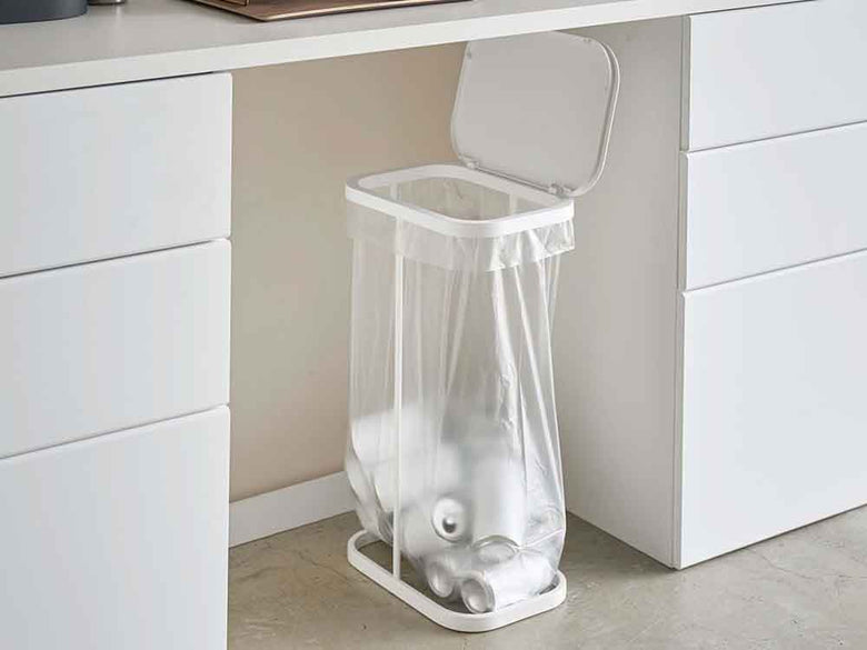 スチールとプラスチック製の分別ゴミ袋ホルダー