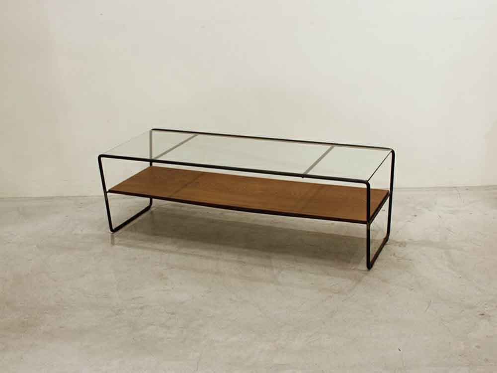 アデペシュのスチールとガラス製センターテーブル