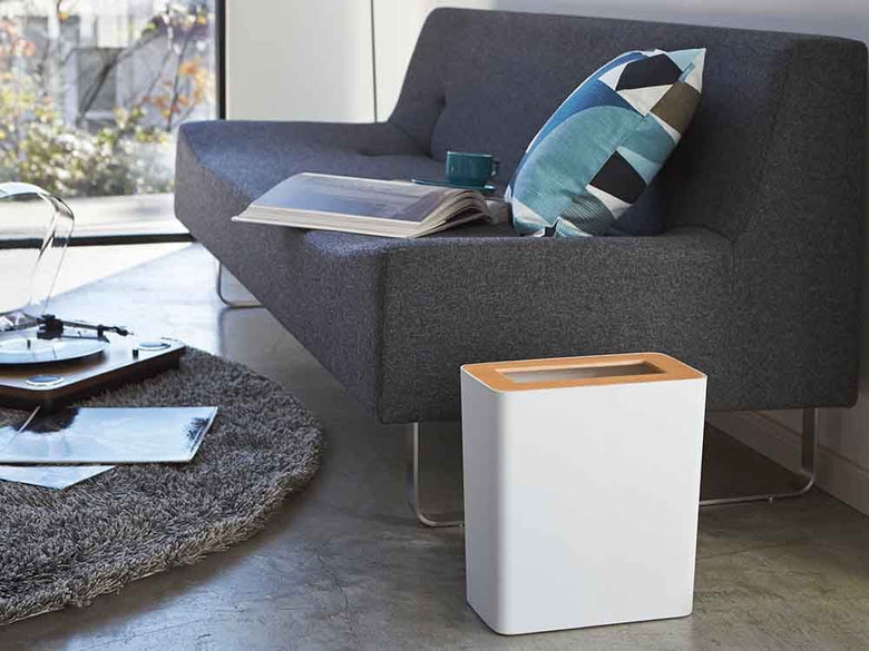 YAMAZAKI/Rinのスチールと木製トラッシュカン