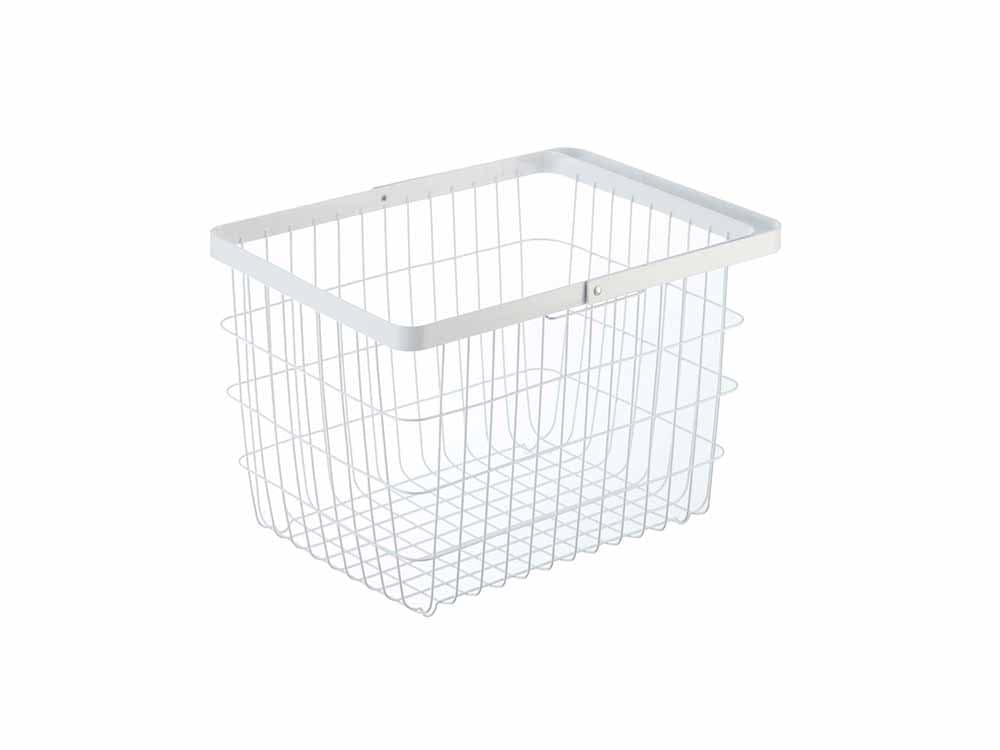 ヤマザキ製タワートスカランドリーワイヤーバスケット、スチール製の収納用バスケット