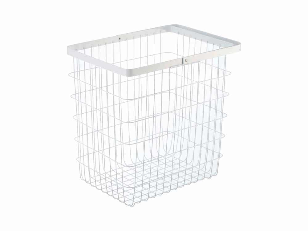 Yamazakiタワー製ランドリーワイヤーバスケット、スチール素材の家庭用収納バスケットMサイズ