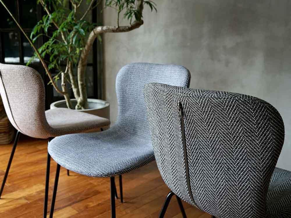 adepecheヘリンボーンジップデザインチェア ブラック