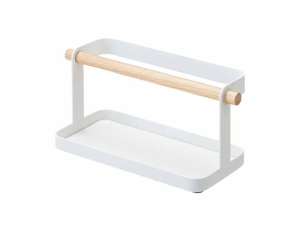 YAMAZAKI/tower製タブレット＆リモコンラック。スチールと合成ゴム素材で幅21cm、高さ10.5cmの家庭用収納用品