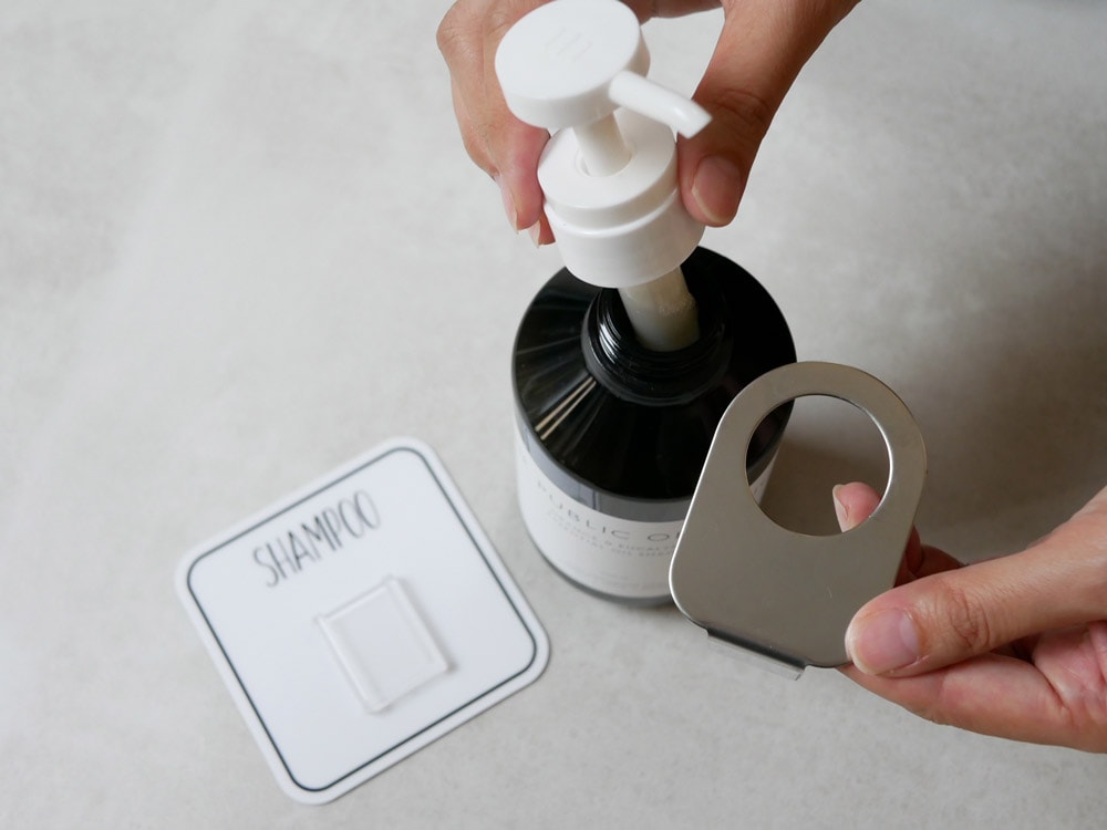 Otelボトルホルダーにソープディスペンサーが設置