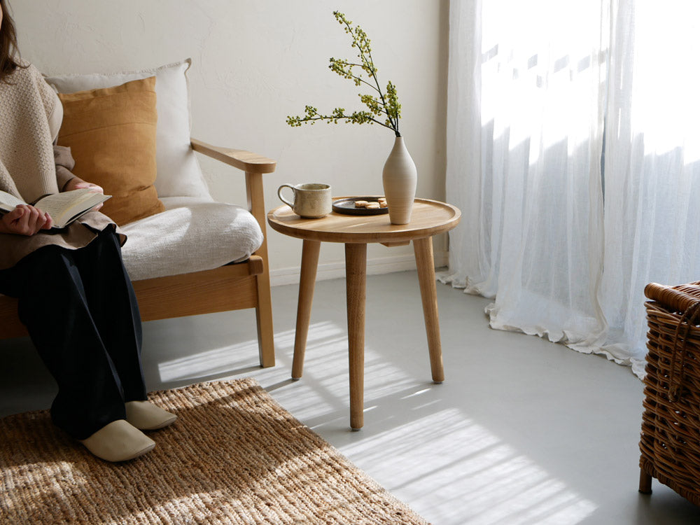 サンフラワーラタン チーク無垢材サイドテーブル BREEZE