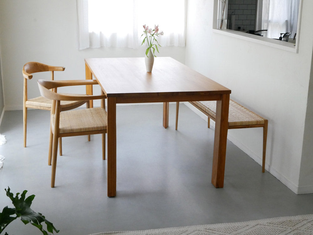 サンフラワーラタン製チークダイニングテーブル160cm幅