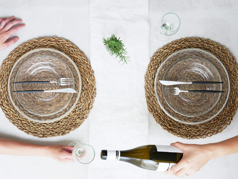 ダルトンのガラステーブルオーボプレート