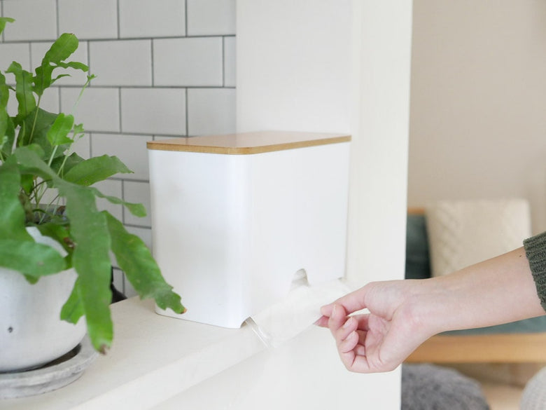 ideacoマスクディスペンサー60、木目調蓋付き