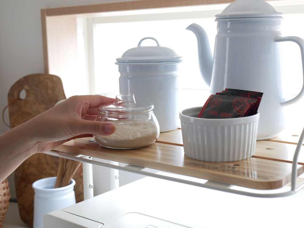 BY CAGE マルチラック、スチールフレームと木製棚