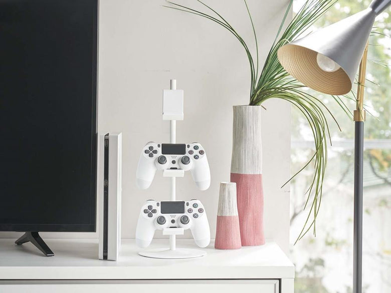 銀色デザインのスマートゲームコントローラー収納ラック