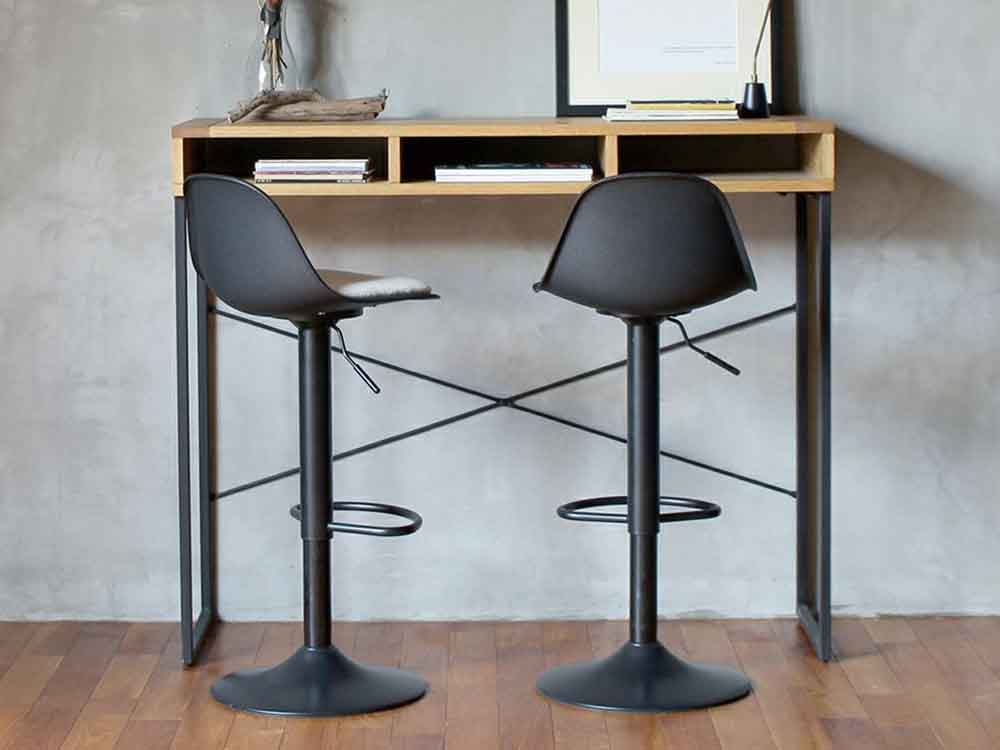 黒とアイボリーの木製カウンターチェア