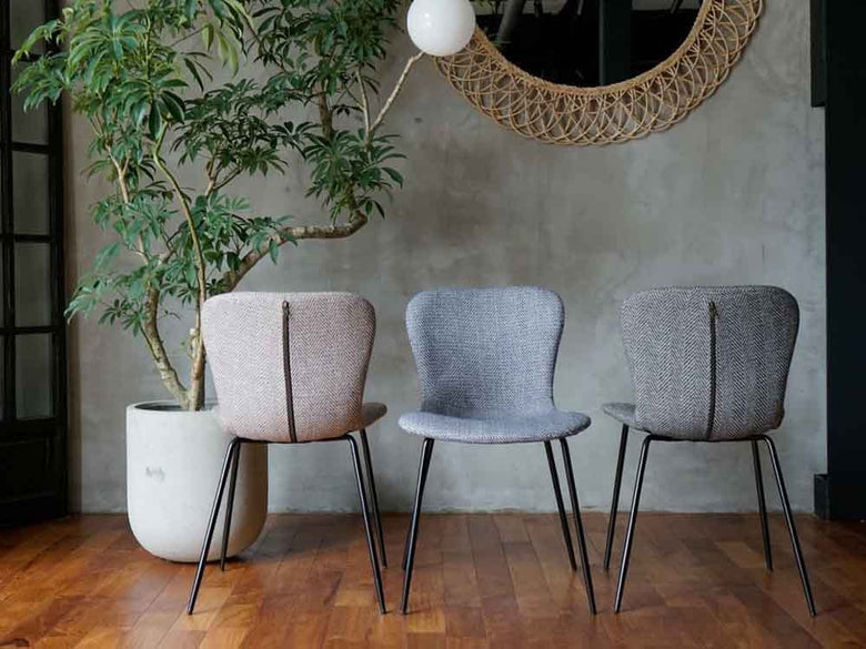 a.depecheのジップデザインヘリンボーンブラックチェア