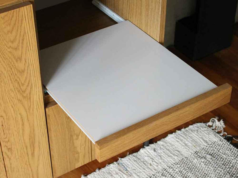 adepecheカウンターボード、オーク無垢前板とスチール脚