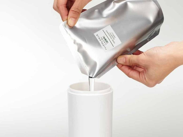 YAMAZAKI/tosca製ツーウェイディスペンサー ラウンドの円筒形プラスチック容器