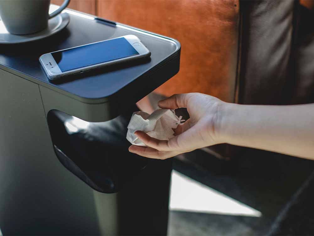 YAMAZAKI tower ダストボックス付きサイドテーブル