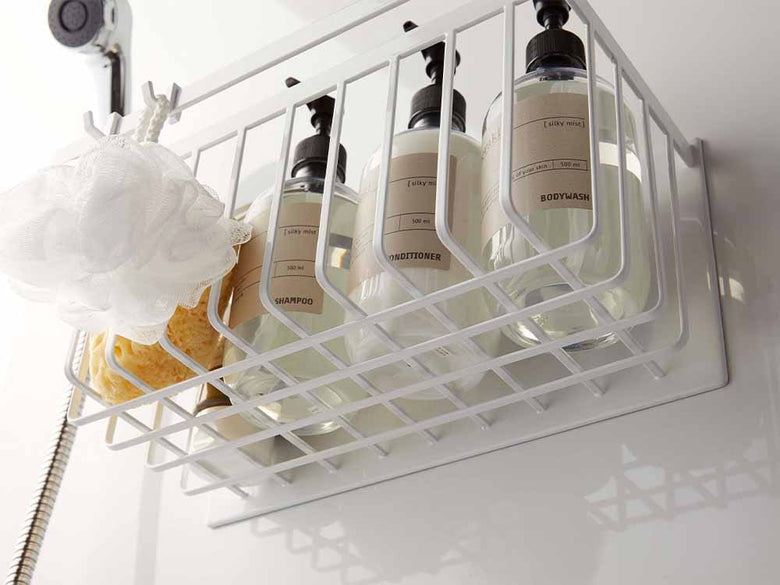 スチール製マグネットバスルームバスケットの設置画像