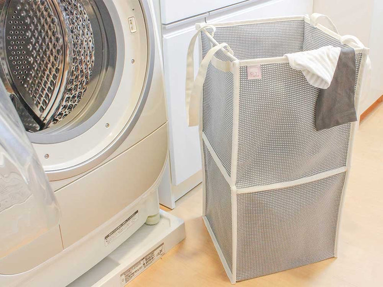 コットン製メッシュの洗濯バスケット