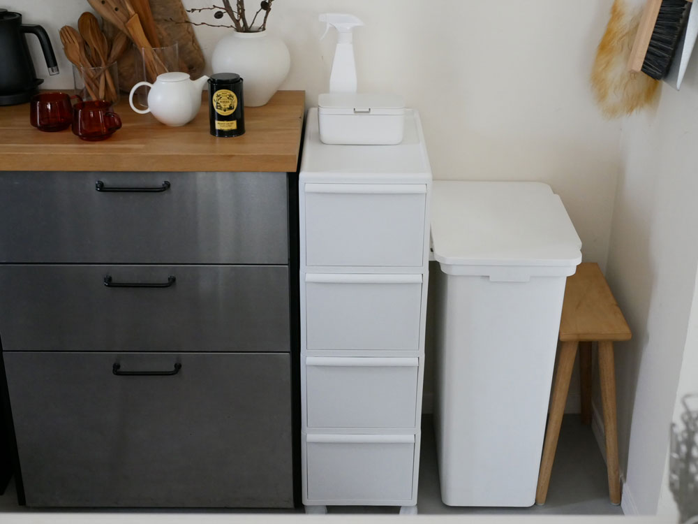 like-itのキャスター付き4段スリムストレージ