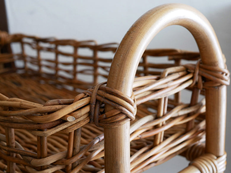 クレエTHE AROROG 皮付きラタンのアラログバスケット