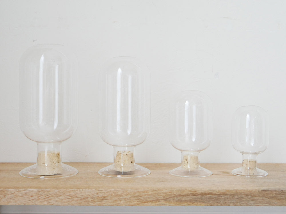 ポッシュリビング製耐熱ガラスシードボトル、直径9cm、高さ19cm、中国製