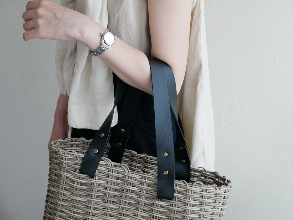 sarasa design製b2cメルカドバッグ、ポリエプロピレン素材の横長トートバッグ