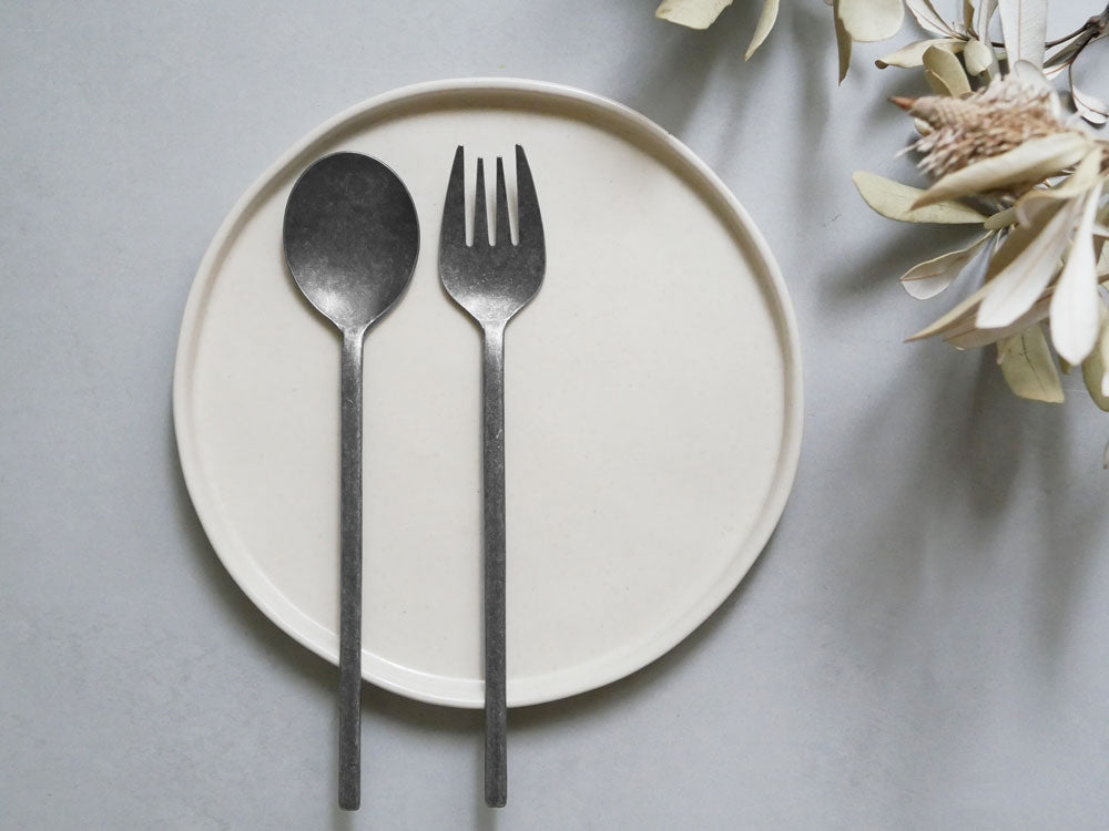 THE HARVESTのステンレス製スッカラとポク、シルバー・ブラック・ゴールドカラー