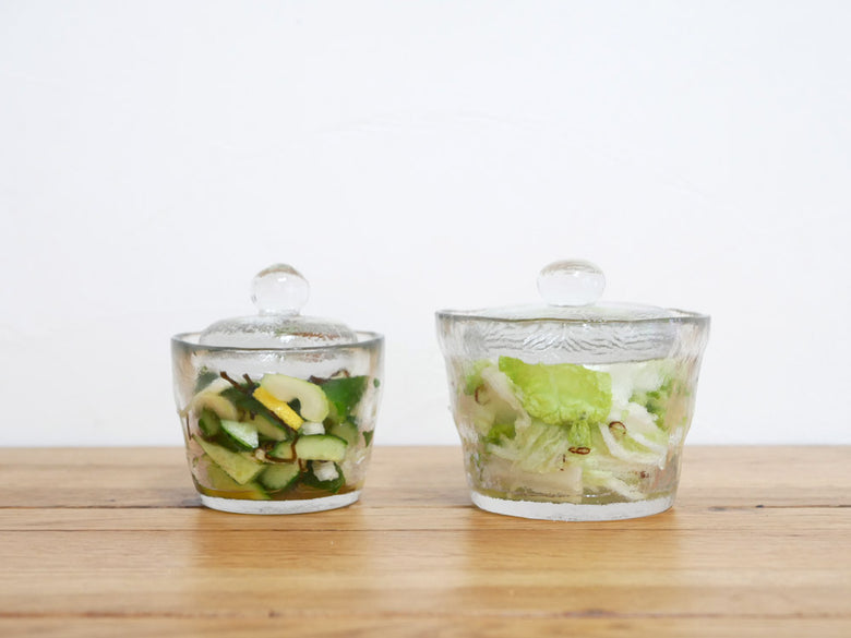 KINTOのソーダガラス製浅漬け鉢