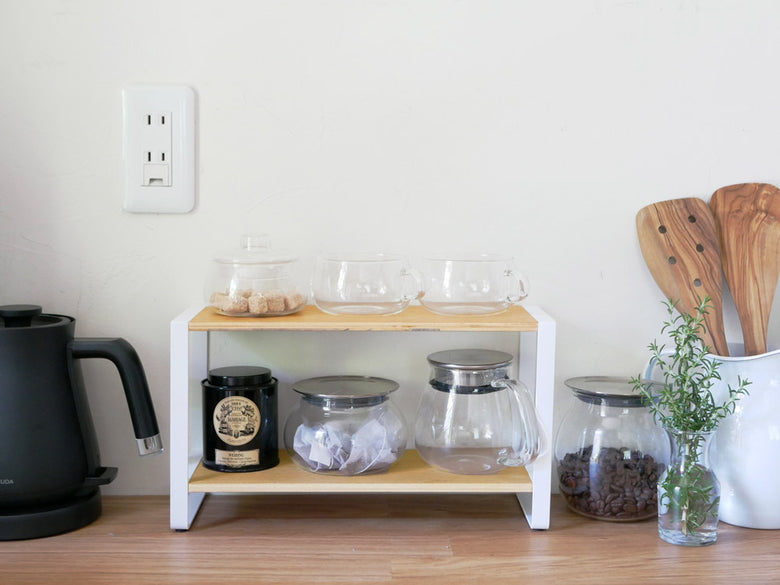 スチールと木棚のYamazakiトスカキッチンラック