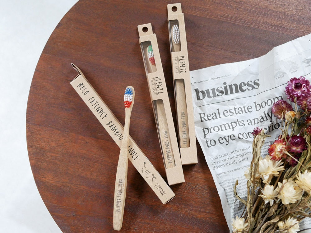 パラデック製プランツハブラシ、竹柄とやわらかいナイロン毛