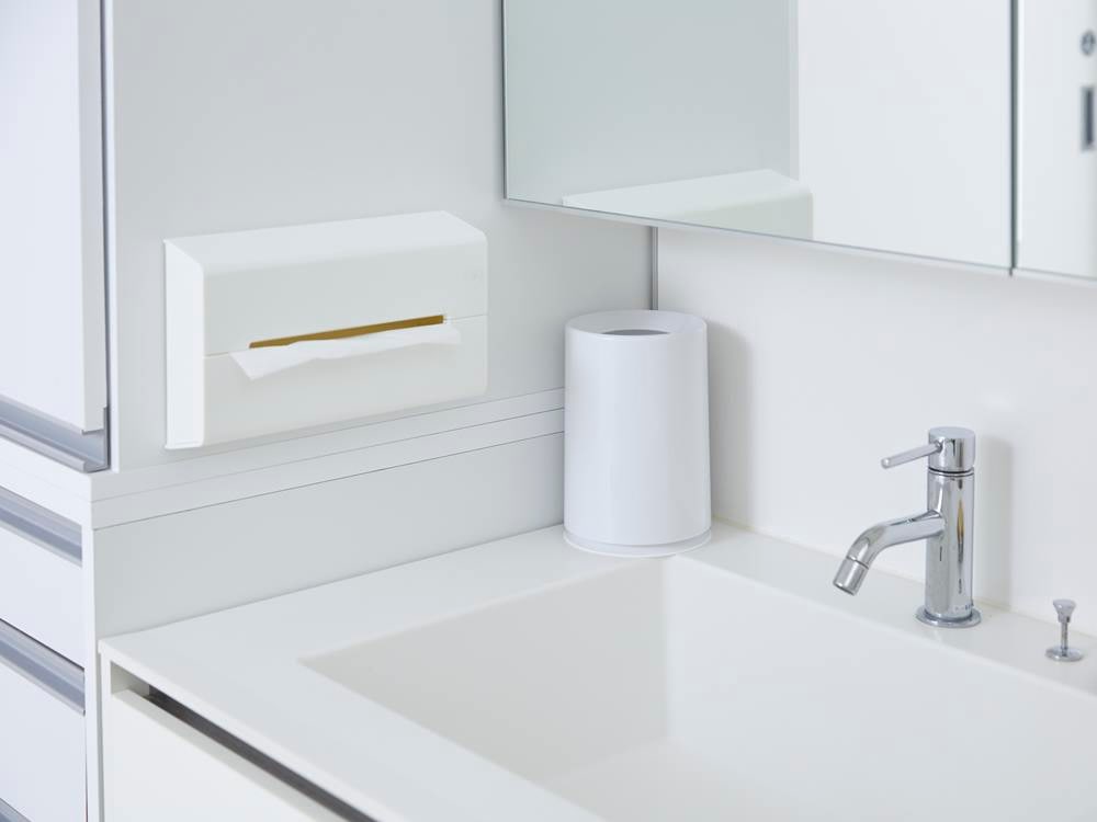 ideaco製壁掛けティッシュケース、マット仕上げの白色