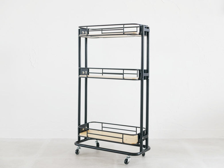 BY CAGEスリムワゴンのスチール棚と引き出し