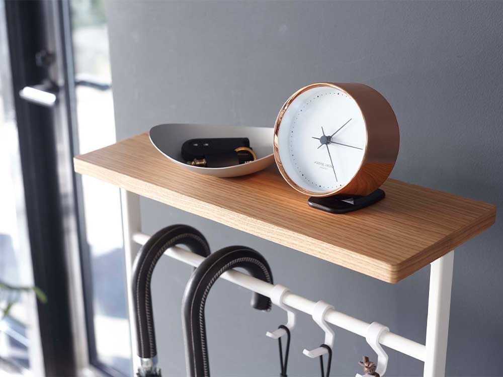 YAMAZAKIタワー傘立て・木製天板とフック付き