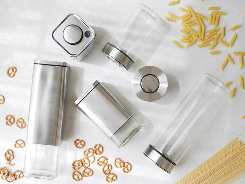 DULTONのシリンダージャーとキューブジャー プレスリッド付き