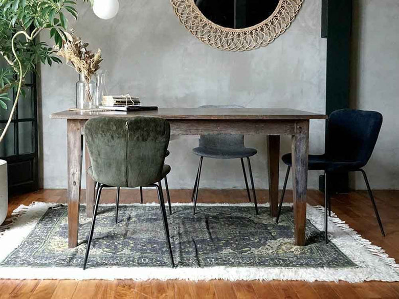 adepecheのネイビーブラウンZipデザインチェア