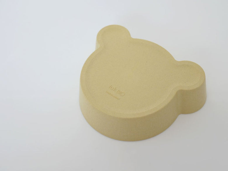 茶色のテディベア柄ビオキッズディッシュボウル