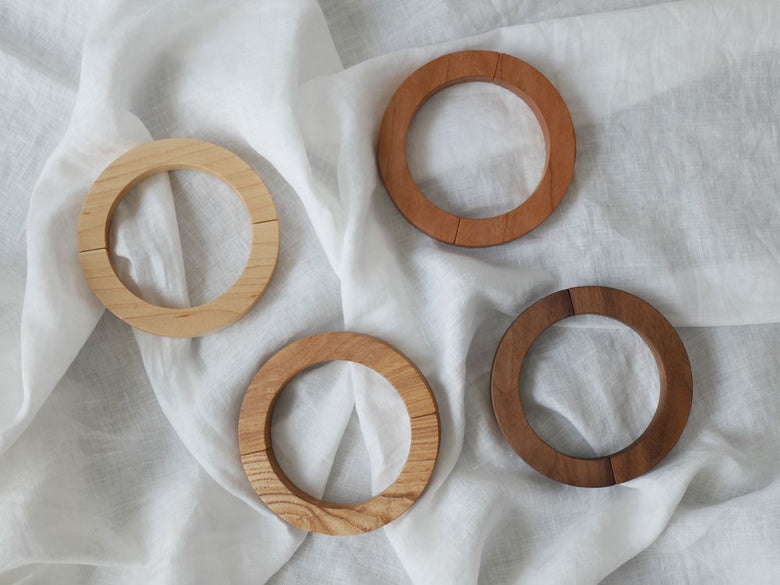 ウォールナット製カーテン用ウッドリングタッセル