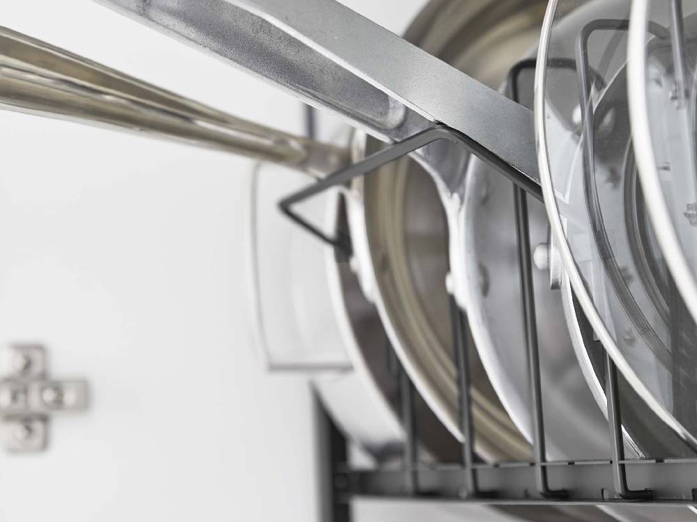 タワー製シンク下用2段鍋蓋・フライパン収納ラック ブラック