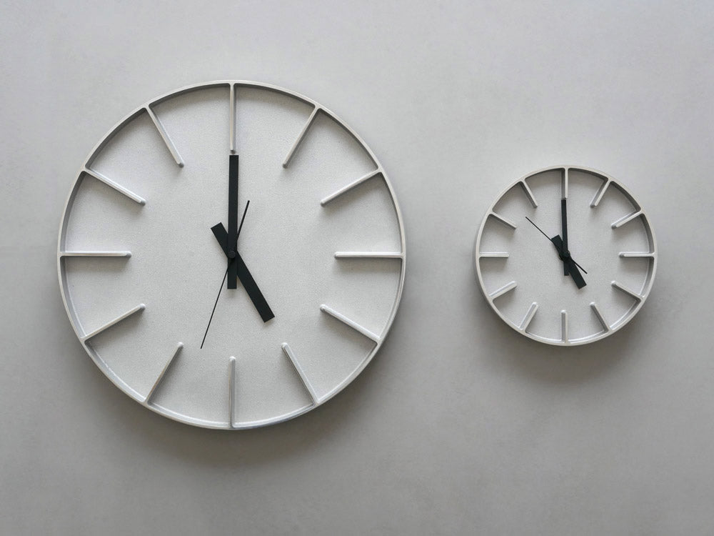 レムノス製白アルミ35cmエッジクロック